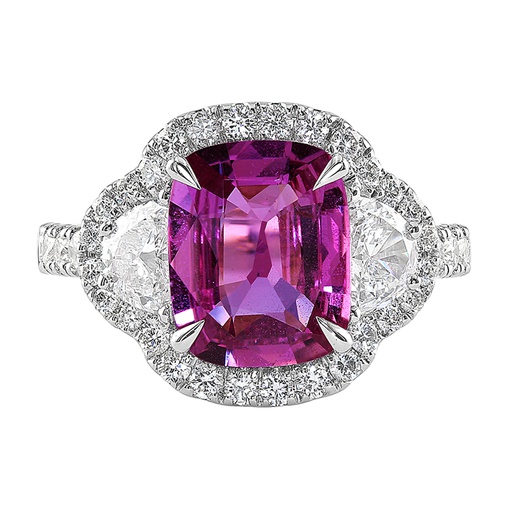 [GJRG.00080079] 2.86Ct Pink Sapphire and Diamond Ring