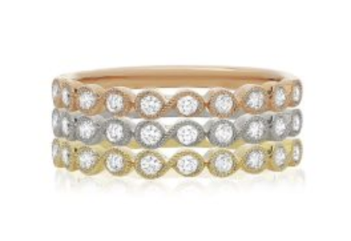 Round Millgrain Stacking Ring