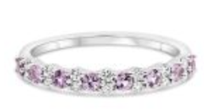 Half Round Alternating Gemstone/Diamond Ring