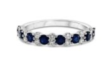 Alternating 8 Gemstone/ Diamond Ring