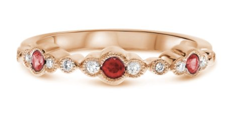 [GJRG.00080220] Round Ruby and Diamond In Rose Gold