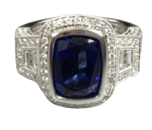 [GJRG.00080280] Cushion Sapphire Ring