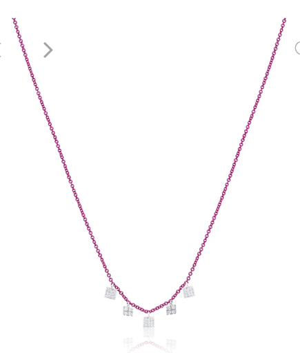 Electric Colored Diamond Charm Necklace