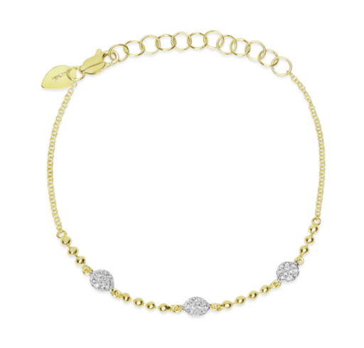 [FBRA.00080344] Ball Chain Diamond Disk Bracelet