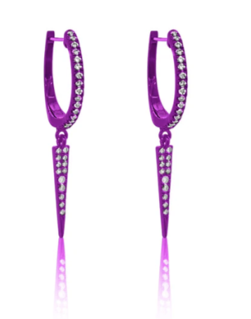 [GERR.00080354] Groovy Purple Diamond Dagger Huggies