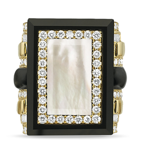 [GJRG.00080390] Gatsby MOP and Onyx Ring