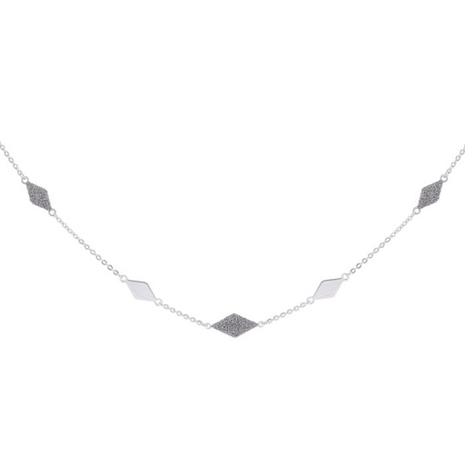 [FNEC.00080469] Five Station Diamond Shape Necklace