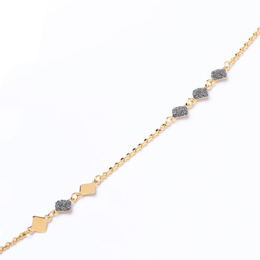 [FNEC.00080473] Three Triple Station Diamond Shape Necklace