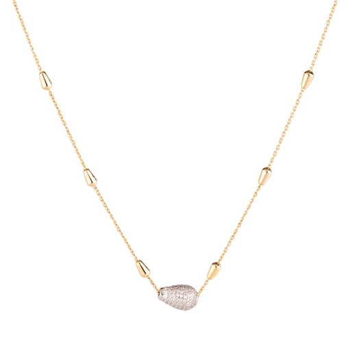 [FNEC.00080475] Tulipe Bronze and Stones Necklace