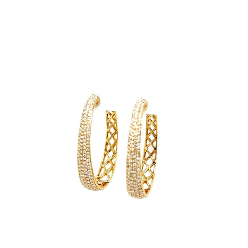 [DERR.00080507] Pave Oval Hoop Earrings