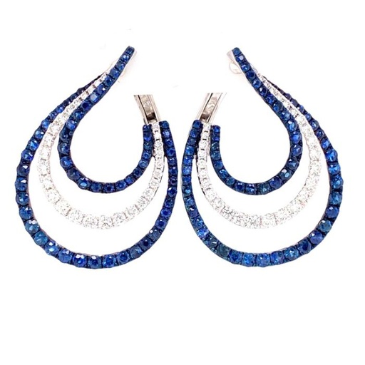 [GJER.00080517] Scoop Sapphire and Diamond Earrings