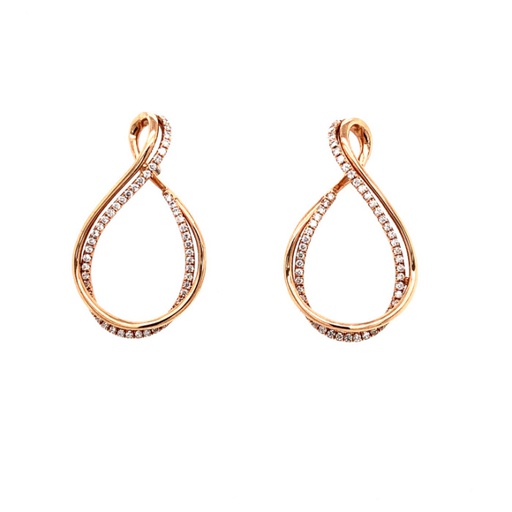 Twist Diamond and Gold Earrings
