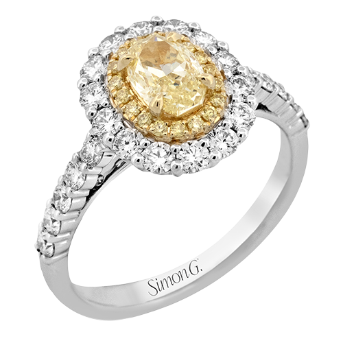 Yellow Diamond Ring With Halo