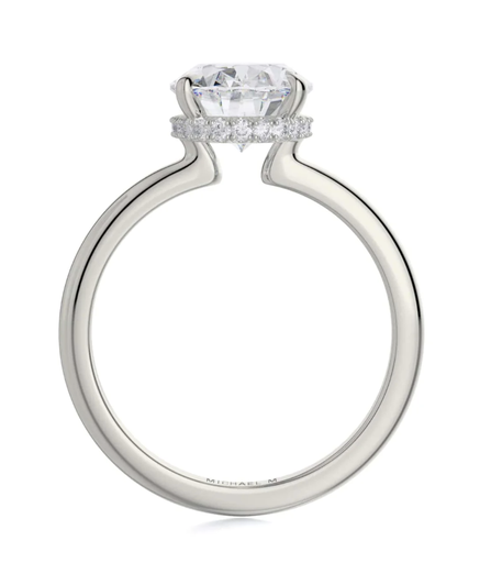 Round Cut Solitaire with 0.08ct Under Halo