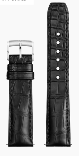 [WPST.00081015] Black Alligator Strap, Pin Buckle
