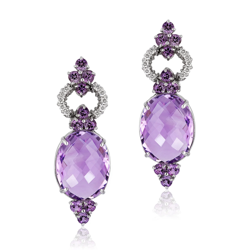 [GJER.00081020] Amethyst and Diamond "Magic Earrings"