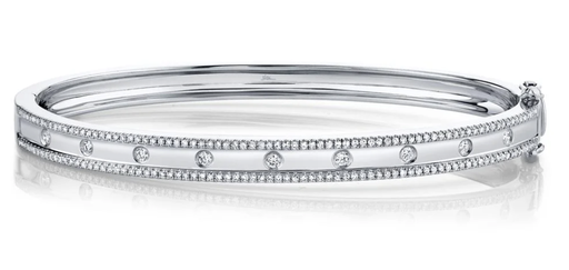 Diamond Station Bangle Bracelet