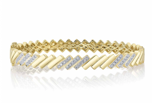 [DBRC.00081068] Herringbone Bracelet with Diamonds