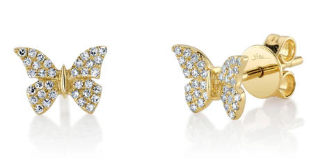 0.15CT DIAMOND BUTTERFLY STUD EARRING