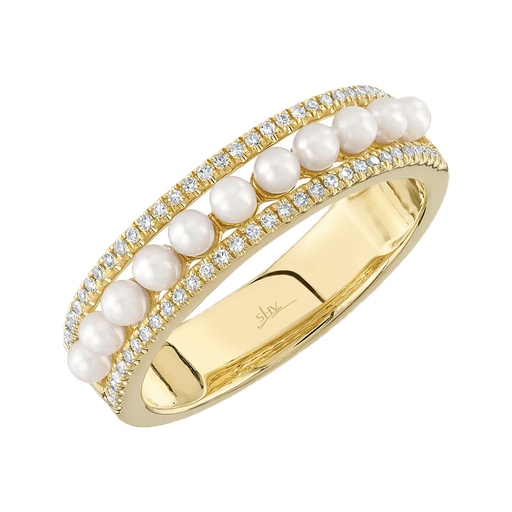 [PRNG.00081108] 0.14CT DIAMOND & CULTURED PEARL BAND
