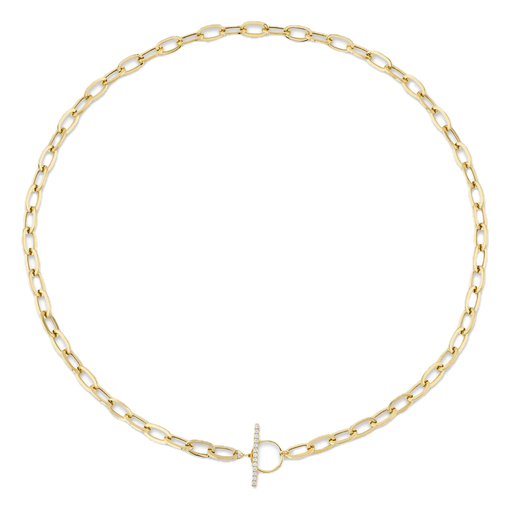 [DNCK.00081126] DIAMOND PAPER CLIP LINK NECKLACE