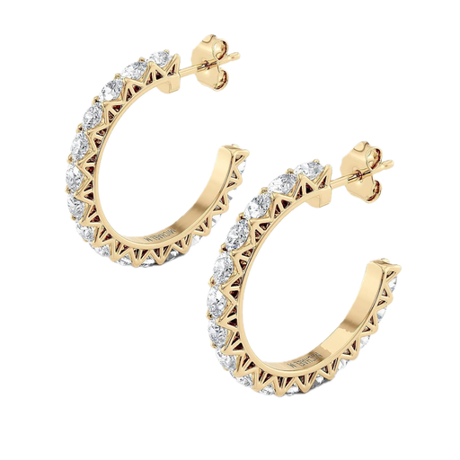 [DERR.00081175] Meksian Diamond Hoop Earrings