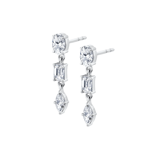 [DERR.00081179] Montage 3 Stone Drop Earrings