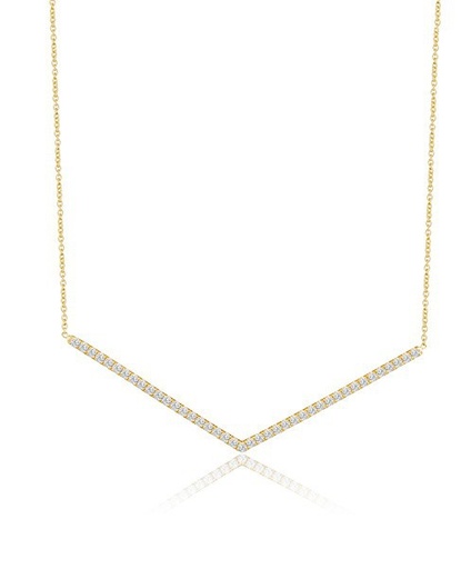 [DNCK.00081280] Cheveron Necklace with Diamonds
