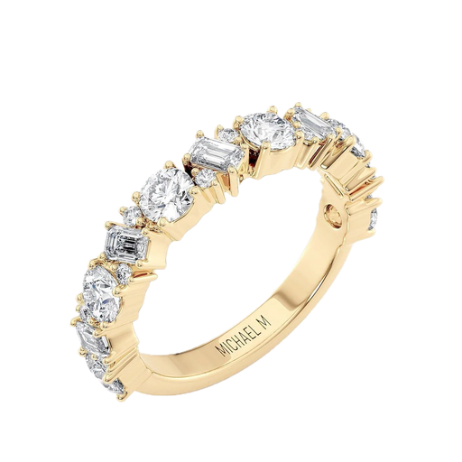 [DRNG.00081323] Montage Emerald and Round Wedding Band