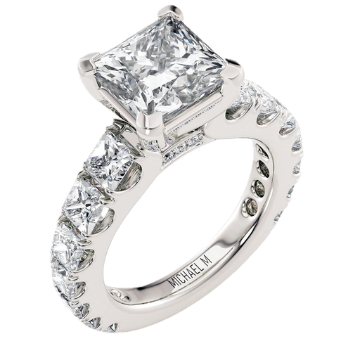 [ENGR.00081325] Emerald and Baguette 3ct Mounting