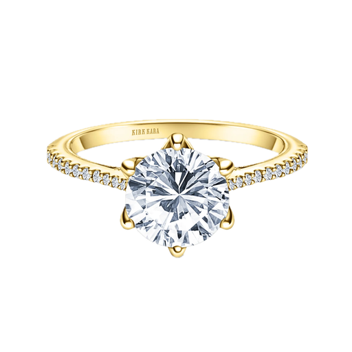 [ENGR.00081565] Filigree Diamond Solitaire Engagement Ring