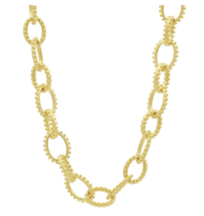 [FNEC.00081799] Textured Heavy Link Toggle Necklace