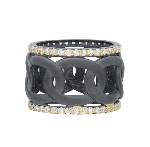 [FRNG.00081840] Signature Grit Chain Link Cigar Band Ring