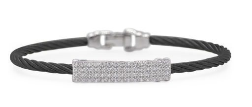 [DBRC.00082087] Cable ID Station Bracelet with 18kt Gold & Diamonds