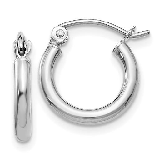 [GERR.00082115] Polished 2x12mm Lightweight Tube Hoop Earrings