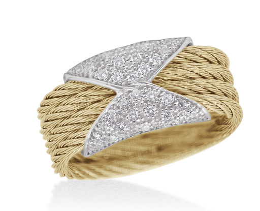 Band Ring with 18kt Gold & Diamonds