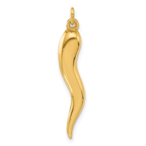 [GPND.00082488] 14k Polished Hollow Italian Horn Pendant