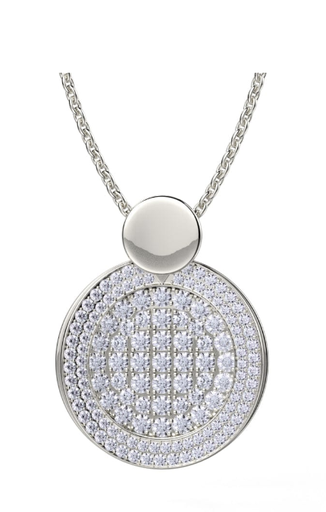 [DNCK.00082694] Diamond Filled Circle Pendant Necklace