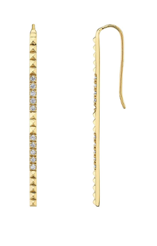 [DERR.00082720] Pavé Foundation Bar Earrings