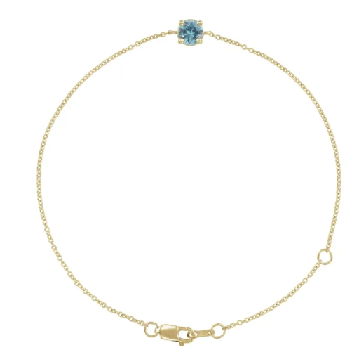 [GJBR.00082794] 14K Yellow Natural Blue Zircon