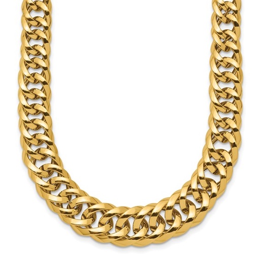 [GNCK.00082885] 14k Polished Fancy Graduated Curb Chain Necklace