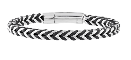 [FBRA.00083197] Zebra Stripe Steel and Leather