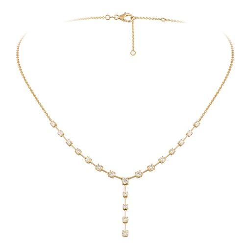 [DNCK.00083644] Yellow Diamond Lariat Necklace