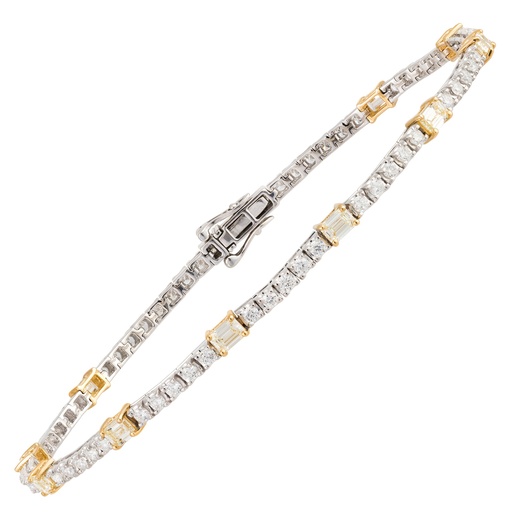 [DBRC.00083652] Yellow Diamond Baguette on YG Tennis Bracelet