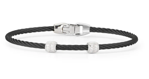 Triple Barrel Stackable Bracelet- White Gold