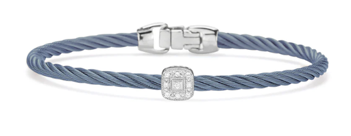 [DBRC.00083966] Single Square Essential Stackable Bracelet-White Gold