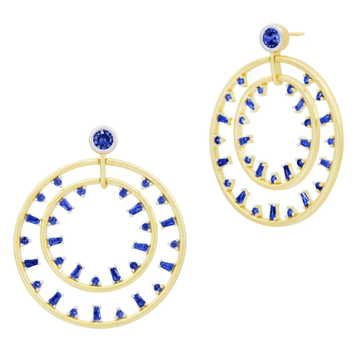 [FEAR.00083998] Midnight Mosaic Double Open Hoop Earrings