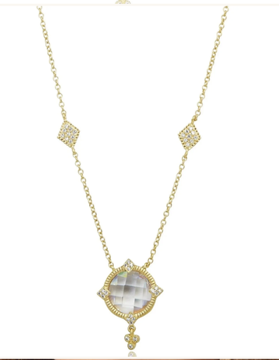 [FNEC.00084001] Mirror Stone Pendant Necklace