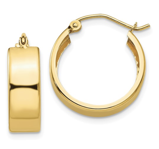 14K 5.5x18mm Polished Hoop Earrings